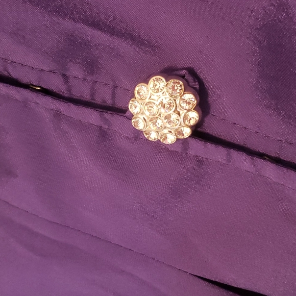 Royal purple joseph rip-off statement blouse with diamond buttons size 12 - Picture 2 of 6